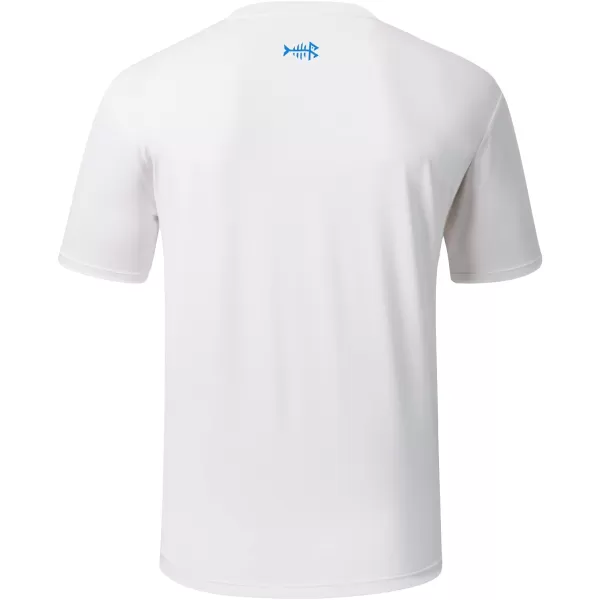 BASSDASH Mens UPF 50 Short Sleeve Fishing Shirts Performance Cooling UV Sun Protection Hiking TShirtsWhite