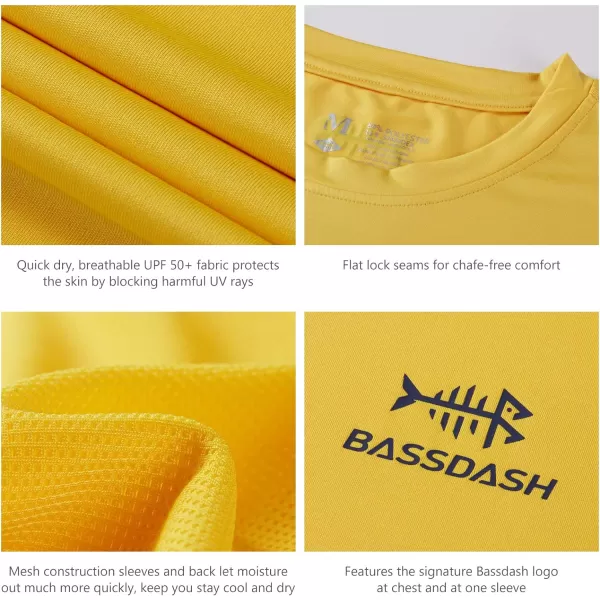 BASSDASH Mens UPF 50 Sun Protection Fishing Shirt Short Sleeve UV TShirtAmberDark Blue Logo
