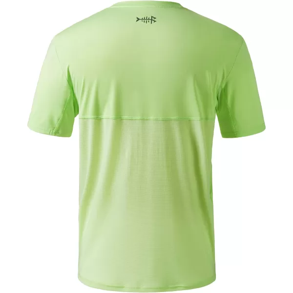 BASSDASH Mens UPF 50 Sun Protection Fishing Shirt Short Sleeve UV TShirtApple GreenDark Grey Logo