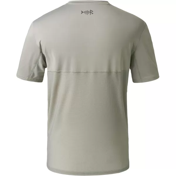 BASSDASH Mens UPF 50 Sun Protection Fishing Shirt Short Sleeve UV TShirtAsh GreyDark Grey Logo