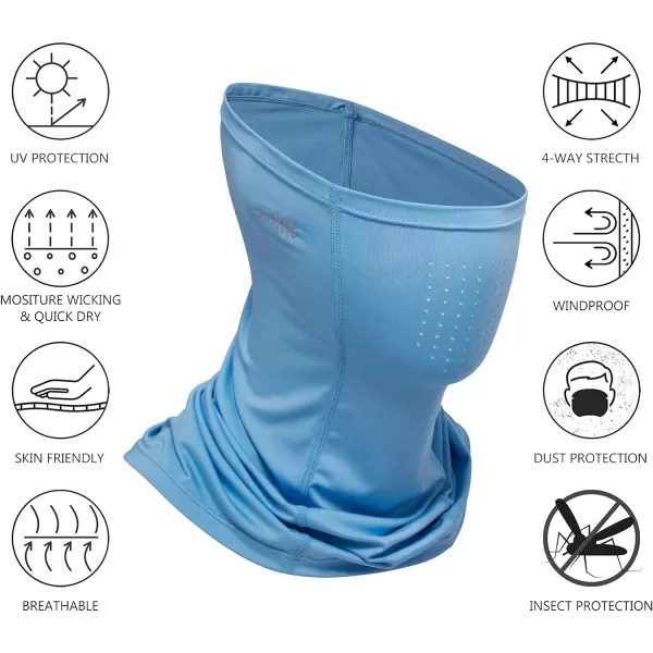 BASSDASH Neck Gaiter Mask UPF 50 Sun Protection for Men  Women Fishing Hiking OutdoorCarolina With Holes