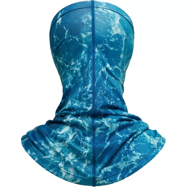 BASSDASH Neck Gaiter Mask UPF 50 Sun Protection for Men  Women Fishing Hiking OutdoorOcean With Holes