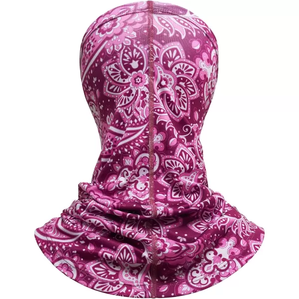 BASSDASH Neck Gaiter Mask UPF 50 Sun Protection for Men  Women Fishing Hiking OutdoorPink Paisley With Holes