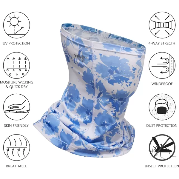 BASSDASH Neck Gaiter Mask UPF 50 Sun Protection for Men  Women Fishing Hiking OutdoorWatercolor Flowers With Holes