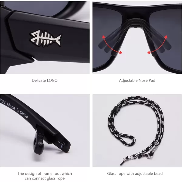 BASSDASH Polarized Sports Sunglasses for Men Women Fishing Driving Hiking UV400 with Lightweight TPX Unbreakable FrameV03 Frame  Matte Black  Lens  Dark Grey