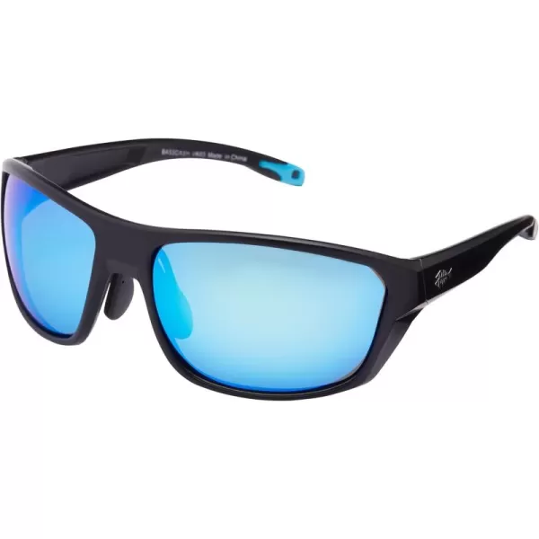 BASSDASH Polarized Sports Sunglasses for Men Women Fishing Driving Hiking UV400 with Lightweight TPX Unbreakable FrameV03 Frame  Matte Black  Lens  Ice Blue Mirror