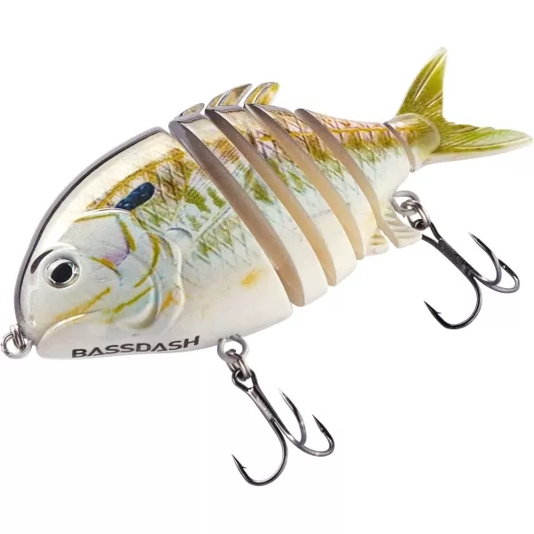 BASSDASH SwimPomfret Hard Swimbaits with Builtin Steel Balls 39in 13oz Casting Panfish Bluegill Fishing Lure for Bass Walleye Pike FishingOlivePink