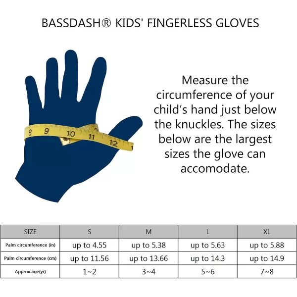 BASSDASH UPF 50 Kids Gloves with Padded Grippy Palm UV Protection for Bicycles Fishing for 18 Years Old Boys GirlsCrocodile