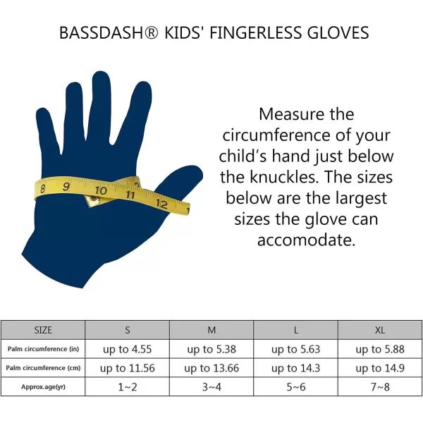 BASSDASH UPF 50 Kids Gloves with Padded Grippy Palm UV Protection for Bicycles Fishing for 18 Years Old Boys GirlsDonuts