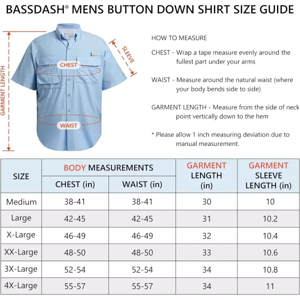 BASSDASH UPF 50 Mens Fishing Dress Shirt Button Down Woven Short Sleeve OutdoorCarolina