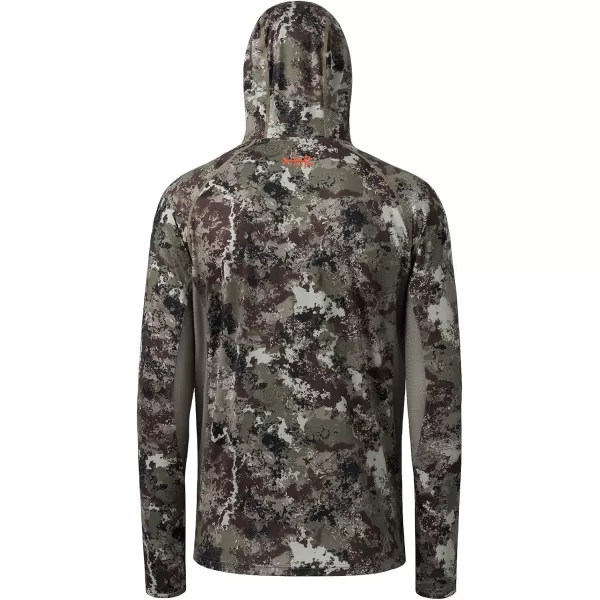 BASSDASH UPF 50 Mens Hunting Shirts with Mask Long Sleeve Camo Fishing HoodieGrunge Camo