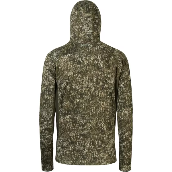 BASSDASH UPF 50 Mens Hunting Shirts with Mask Long Sleeve Camo Fishing HoodieMossy Wood