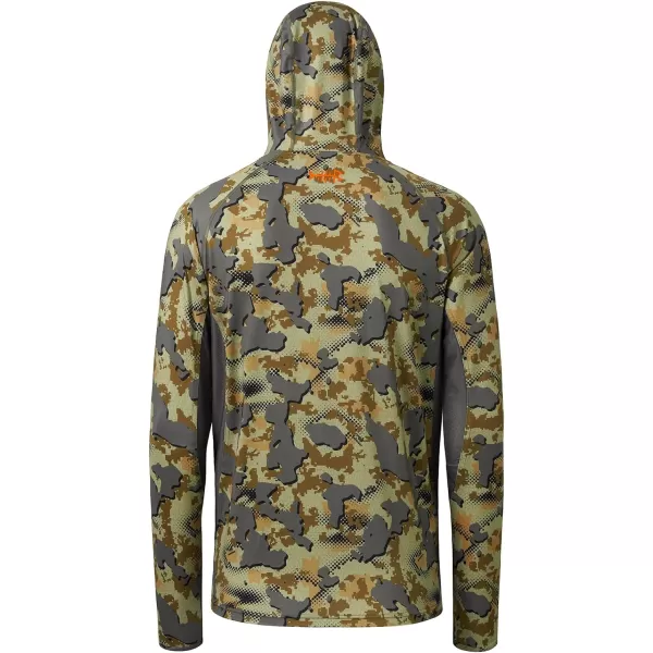 BASSDASH UPF 50 Mens Hunting Shirts with Mask Long Sleeve Camo Fishing HoodieOpen Terrain