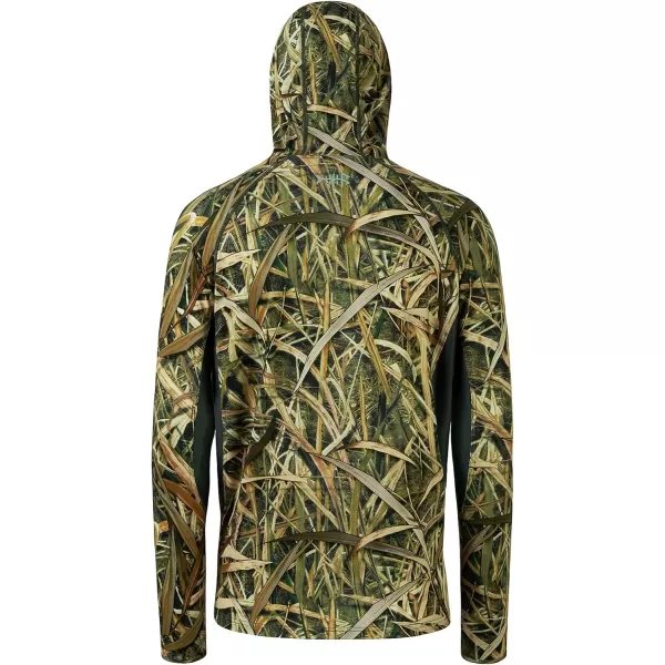 BASSDASH UPF 50 Mens Hunting Shirts with Mask Long Sleeve Camo Fishing HoodieReeds