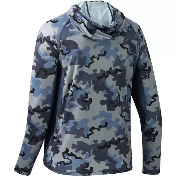 BASSDASH UPF 50 Mens Hunting Shirts with Mask Long Sleeve Camo Fishing HoodieRock