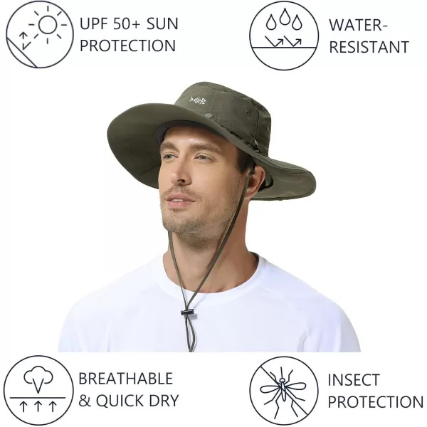 BASSDASH UPF 50 Mosquito Sun Hat with Hidden Head Net and Neck Flap for Men Women Outdoor Fishing Hiking CampingArmy Green