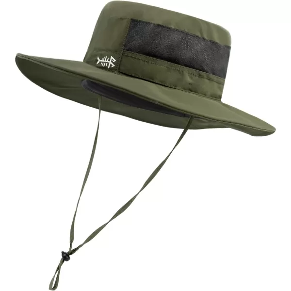 BASSDASH UPF 50 Sun Fishing Hat Water Resistant with Detachable Neck FlapArmy Green