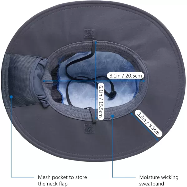 BASSDASH UPF 50 Sun Fishing Hat Water Resistant with Detachable Neck FlapBluecamo