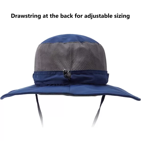 BASSDASH UPF 50 Sun Fishing Hat Water Resistant with Detachable Neck FlapDark Blue