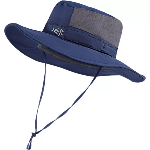 BASSDASH UPF 50 Sun Fishing Hat Water Resistant with Detachable Neck FlapDark Blue