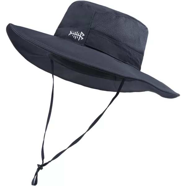 BASSDASH UPF 50 Sun Fishing Hat Water Resistant with Detachable Neck FlapDark Grey