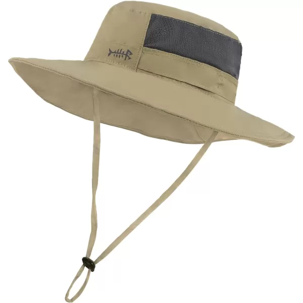 BASSDASH UPF 50 Sun Fishing Hat Water Resistant with Detachable Neck FlapDark Khaki