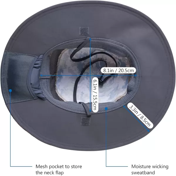 BASSDASH UPF 50 Sun Fishing Hat Water Resistant with Detachable Neck FlapHighland