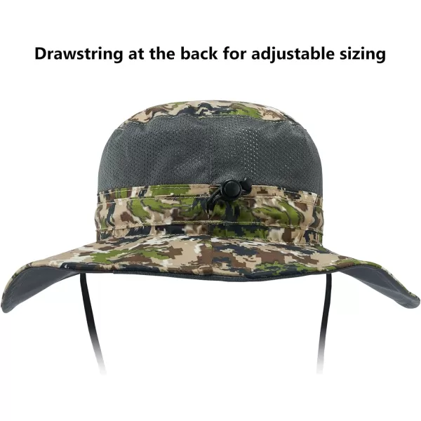 BASSDASH UPF 50 Sun Fishing Hat Water Resistant with Detachable Neck FlapHighland