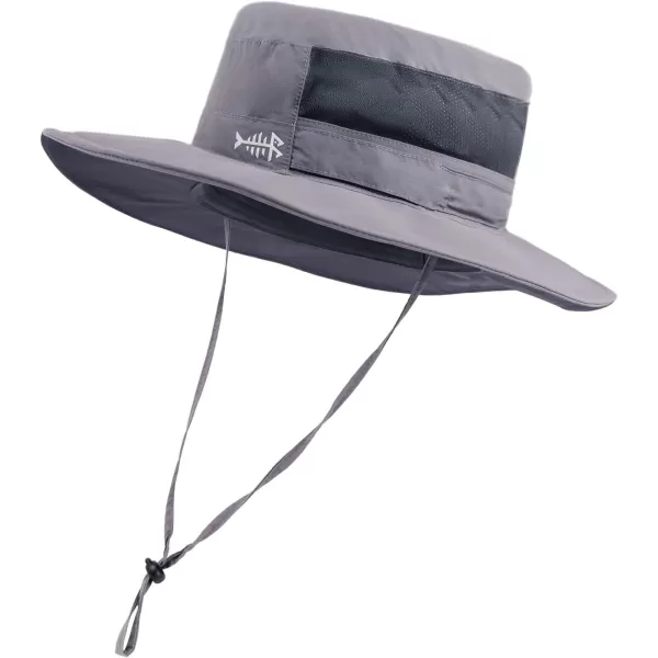 BASSDASH UPF 50 Sun Fishing Hat Water Resistant with Detachable Neck FlapLight Grey