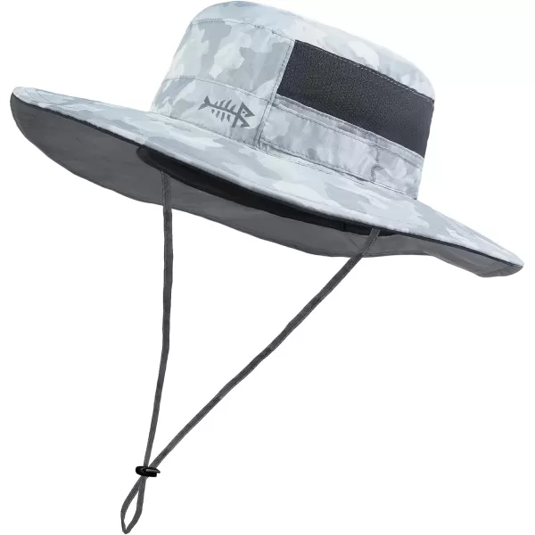 BASSDASH UPF 50 Sun Fishing Hat Water Resistant with Detachable Neck FlapLight Grey Camo