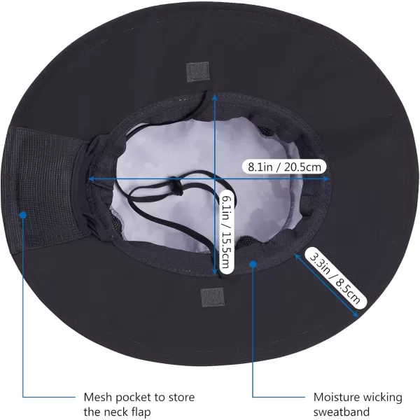 BASSDASH UPF 50 Sun Fishing Hat Water Resistant with Detachable Neck FlapLight Grey Camo