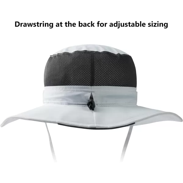 BASSDASH UPF 50 Sun Fishing Hat Water Resistant with Detachable Neck FlapWhite