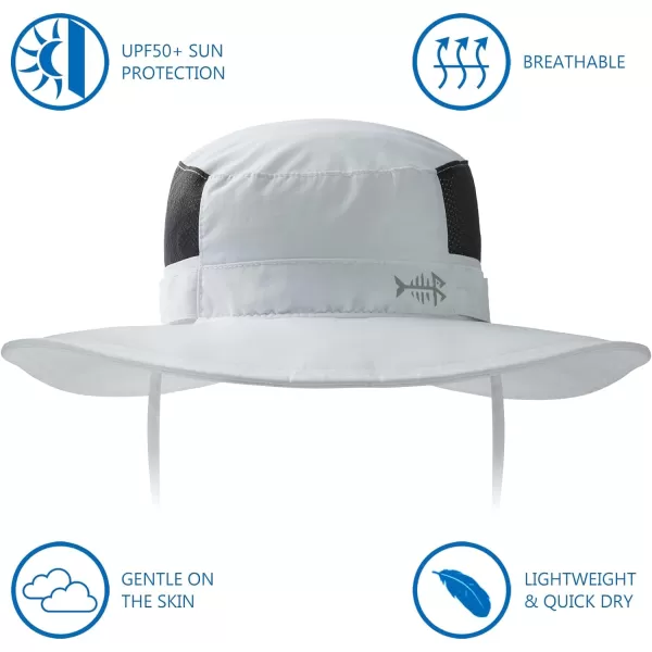 BASSDASH UPF 50 Sun Fishing Hat Water Resistant with Detachable Neck FlapWhite