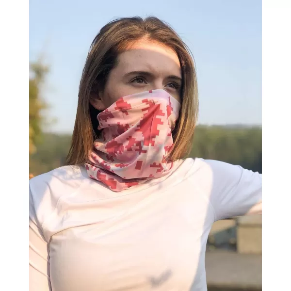 BASSDASH UPF 50 UV Sun Protection Neck Gaiter Fishing Mask Hunting Kayaking Hiking Cycling Ski SportsPink Camo