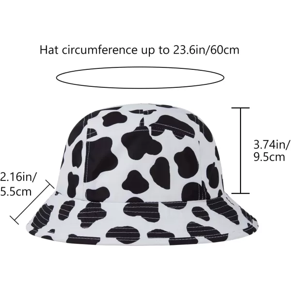 BASSDASH UPF50 Fishing Bucket Hat for Men Women Lightweight Water Resistant Packable Outdoor Summer Sun Hats FH13Cow Print