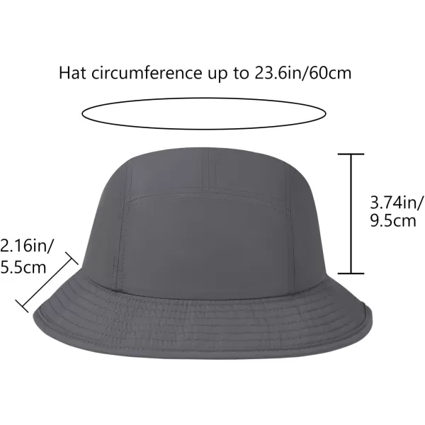 BASSDASH UPF50 Fishing Bucket Hat for Men Women Lightweight Water Resistant Packable Outdoor Summer Sun Hats FH13Dark Grey