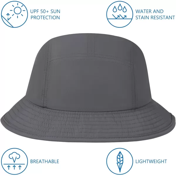 BASSDASH UPF50 Fishing Bucket Hat for Men Women Lightweight Water Resistant Packable Outdoor Summer Sun Hats FH13Dark Grey