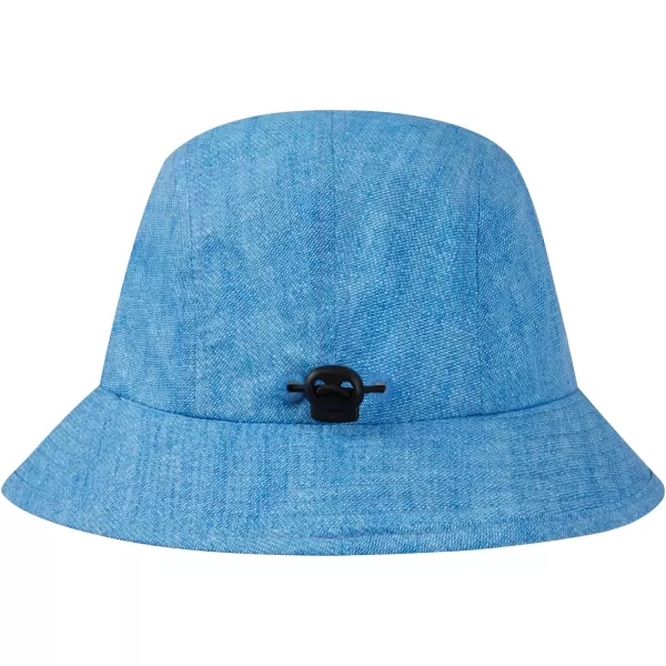 BASSDASH UPF50 Fishing Bucket Hat for Men Women Lightweight Water Resistant Packable Outdoor Summer Sun Hats FH13Light Blue Denim Print