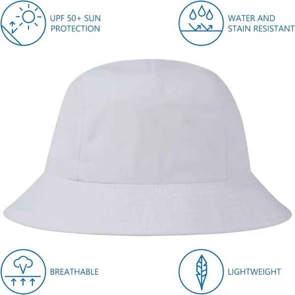 BASSDASH UPF50 Fishing Bucket Hat for Men Women Lightweight Water Resistant Packable Outdoor Summer Sun Hats FH13White