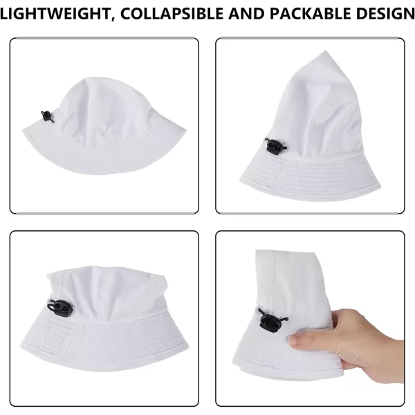 BASSDASH UPF50 Fishing Bucket Hat for Men Women Lightweight Water Resistant Packable Outdoor Summer Sun Hats FH13White