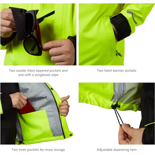 BASSDASH Valor Waterproof Fishing Jackets for Men Women Breathable Windproof Rain JacketFluorescent Yellow