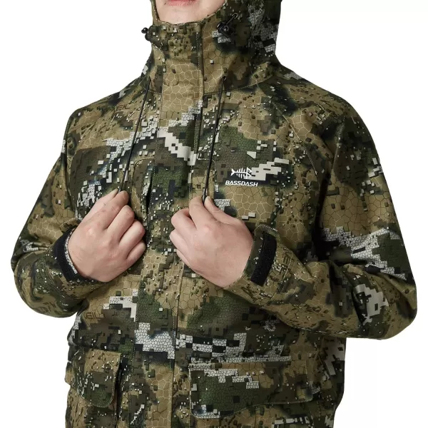 BASSDASH Walker Breathable Waterproof Fishing Hunting Wading Jackets with Silent Outer Fabric for Men Women in 7 SizesVeil