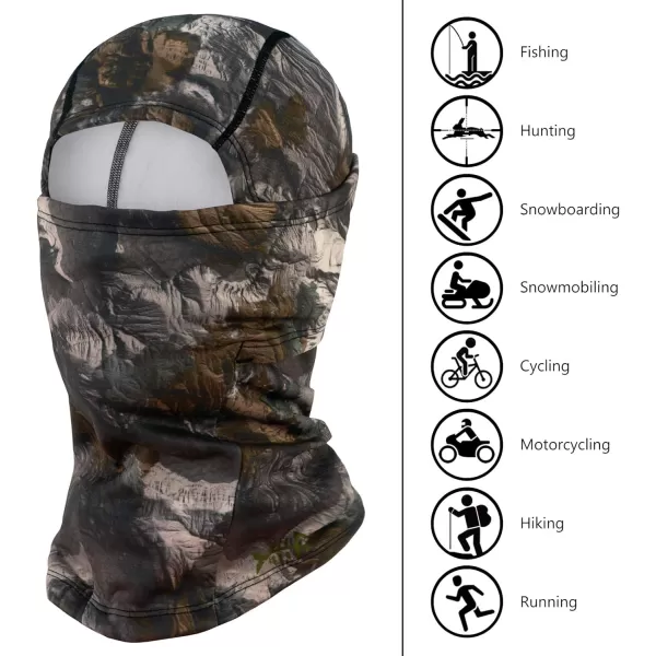 BASSDASH Winter Balaclava Fleece Ski Mask Ninja Hood Neck Warmer Fishing HuntingForest Camo