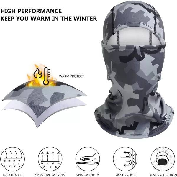 BASSDASH Winter Balaclava Fleece Ski Mask Ninja Hood Neck Warmer Fishing HuntingRock