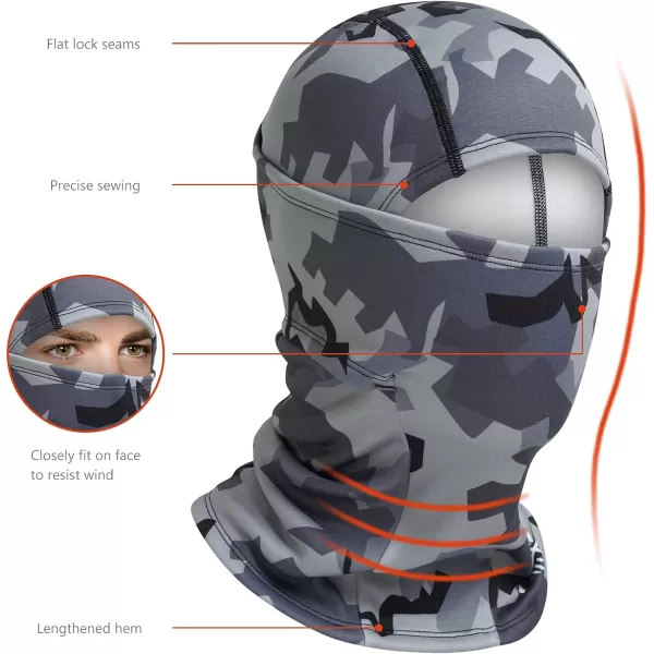 BASSDASH Winter Balaclava Fleece Ski Mask Ninja Hood Neck Warmer Fishing HuntingRock