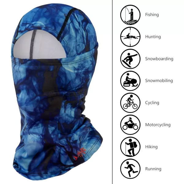 BASSDASH Winter Balaclava Fleece Ski Mask Ninja Hood Neck Warmer Fishing HuntingSmoky Blue