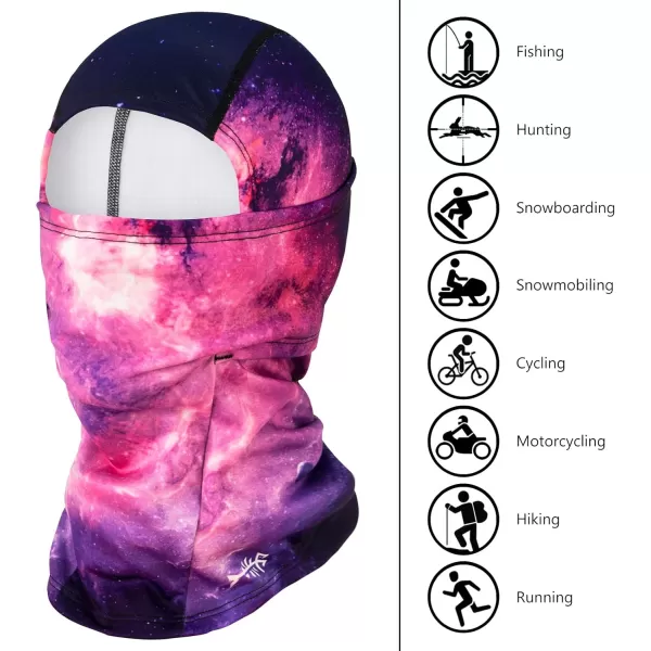 BASSDASH Winter Balaclava Fleece Ski Mask Ninja Hood Neck Warmer Fishing HuntingSpace Purple