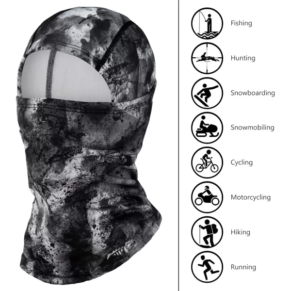 BASSDASH Winter Balaclava Fleece Ski Mask Ninja Hood Neck Warmer Fishing HuntingSplash Black