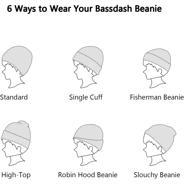 BASSDASH Winter Stretchy Knit Beanie Hats Soft Warm for Men Women Lightweight Stylish Unisex Cuffed Beanies2pack Blackdarkheather Grey