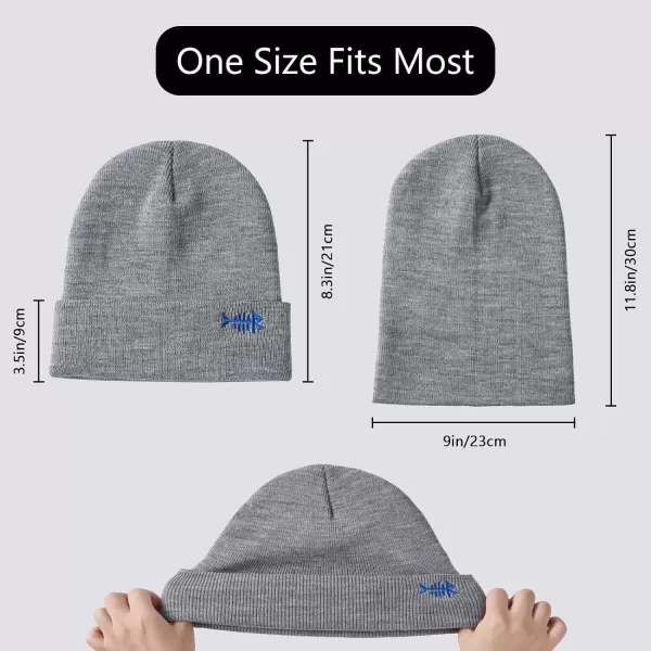 BASSDASH Winter Stretchy Knit Beanie Hats Soft Warm for Men Women Lightweight Stylish Unisex Cuffed Beanies2packblacklightheather Grey